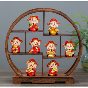 Home entrance wine cabinet TV cabinet Five God of Wealth display stand‌